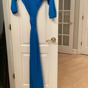 Julie brown blue long wrap dress